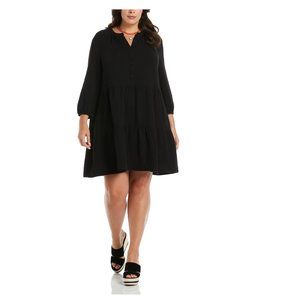 Ella Rafaella Plus Size Black Tiered Dress - XXL